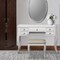 Saltoro Sherpi Cherub Vanity Set Featuring Stool And Mirror White-